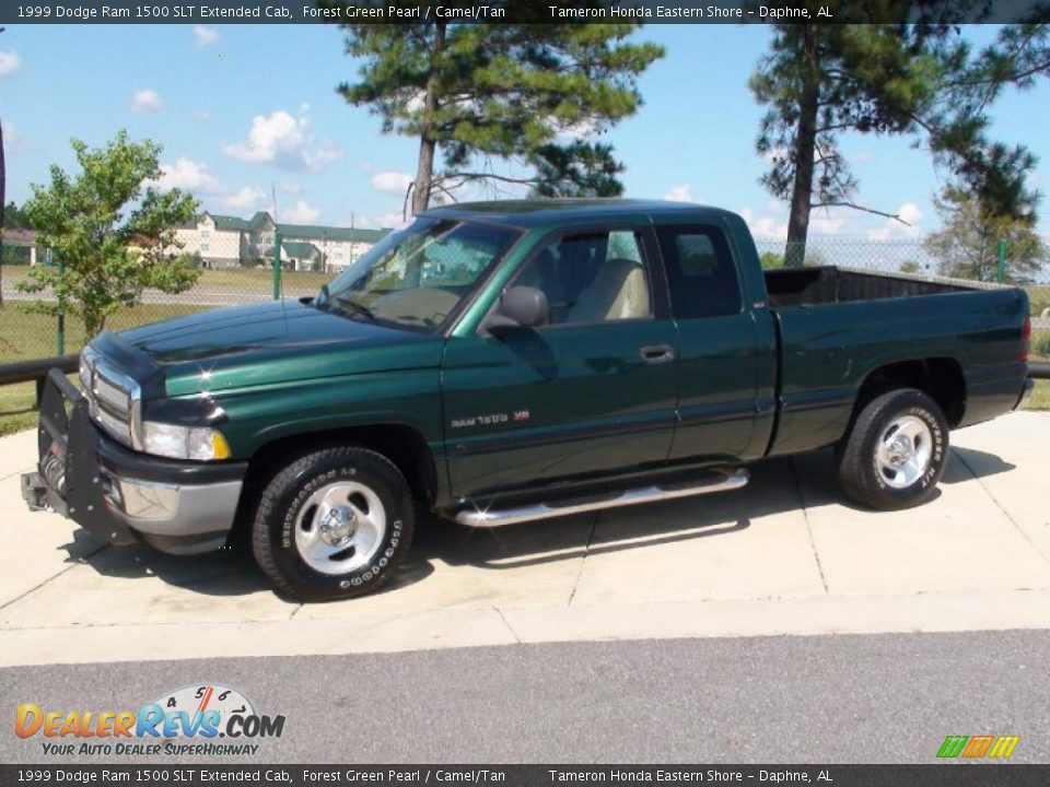 1999 Dodge Ram 1500 SLT Extended Cab Forest Green Pearl / Camel/Tan Photo #11