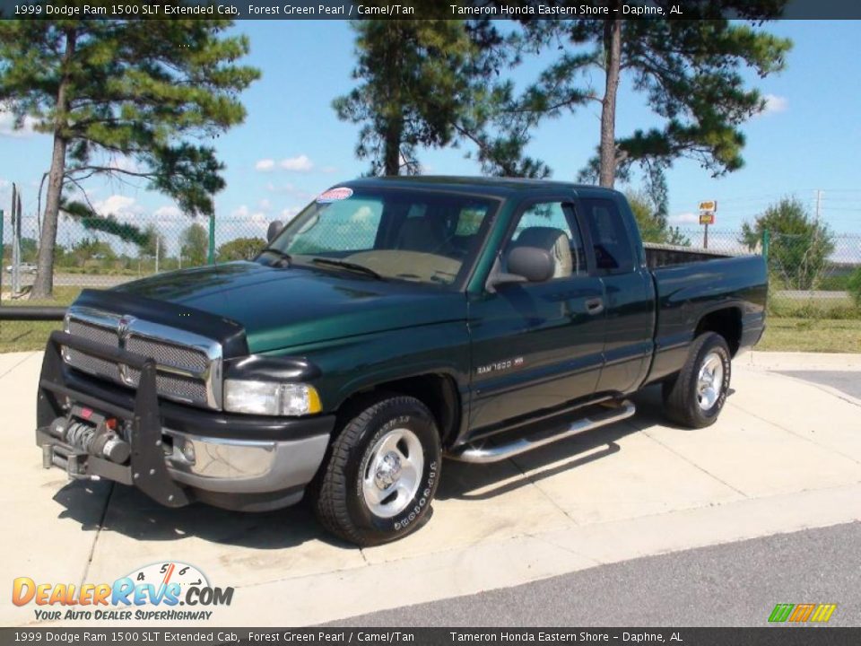 1999 Dodge Ram 1500 SLT Extended Cab Forest Green Pearl / Camel/Tan Photo #12