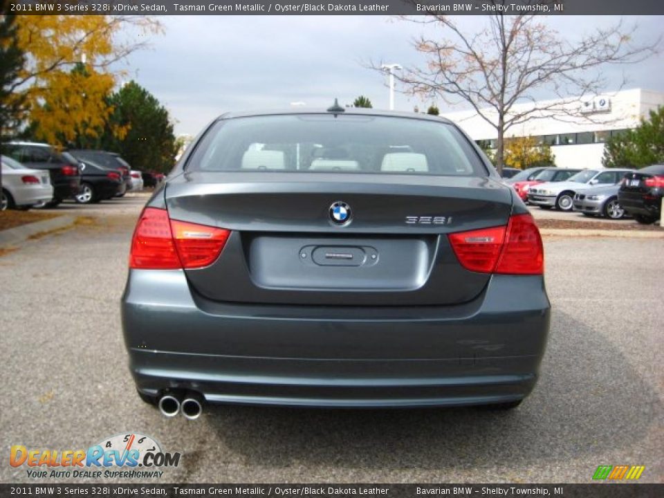 2011 BMW 3 Series 328i xDrive Sedan Tasman Green Metallic / Oyster/Black Dakota Leather Photo #4