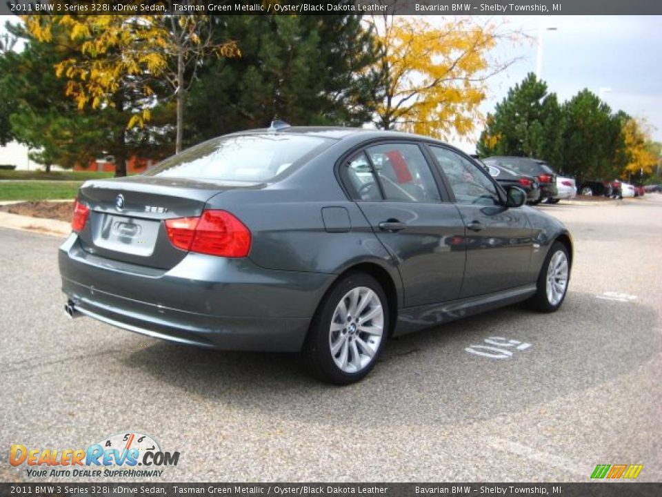 2011 BMW 3 Series 328i xDrive Sedan Tasman Green Metallic / Oyster/Black Dakota Leather Photo #5