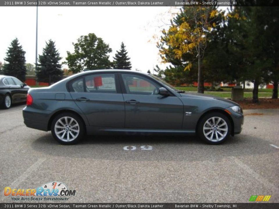 2011 BMW 3 Series 328i xDrive Sedan Tasman Green Metallic / Oyster/Black Dakota Leather Photo #6
