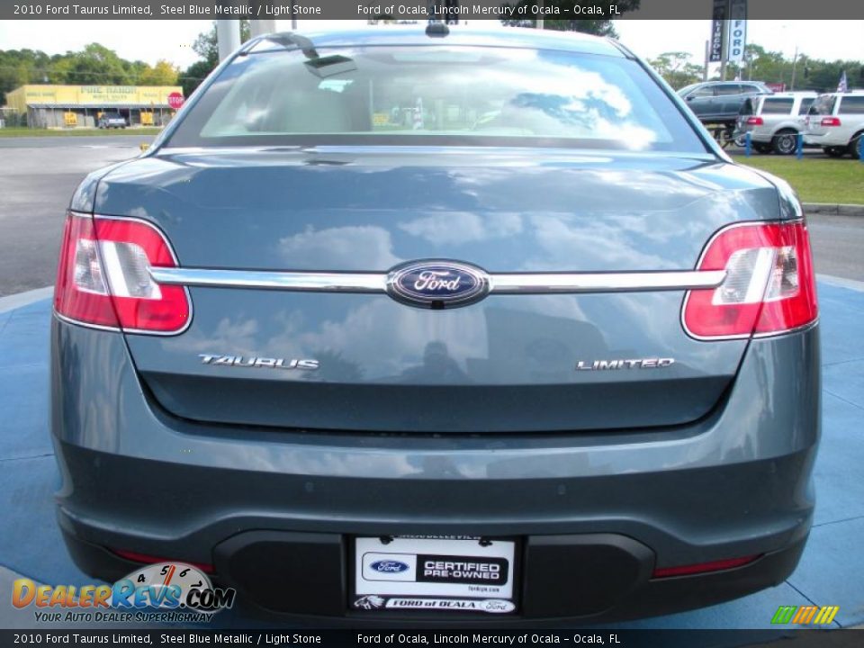 2010 Ford Taurus Limited Steel Blue Metallic / Light Stone Photo #4