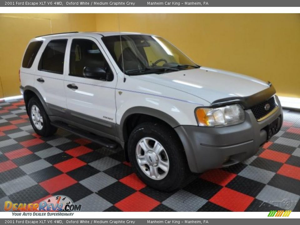 2001 Ford Escape XLT V6 4WD Oxford White / Medium Graphite Grey Photo #1