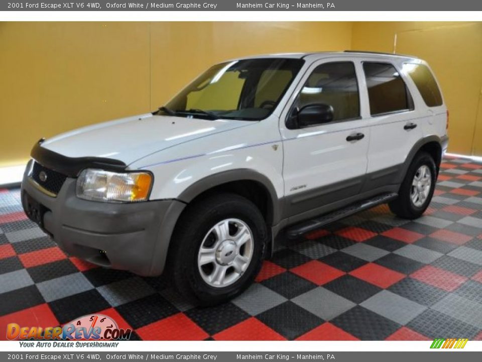 2001 Ford Escape XLT V6 4WD Oxford White / Medium Graphite Grey Photo #2