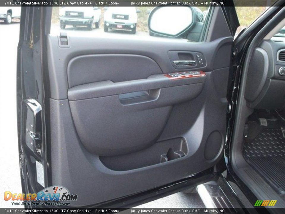 Ebony Interior - 2011 Chevrolet Silverado 1500 LTZ Crew Cab 4x4 Photo #10