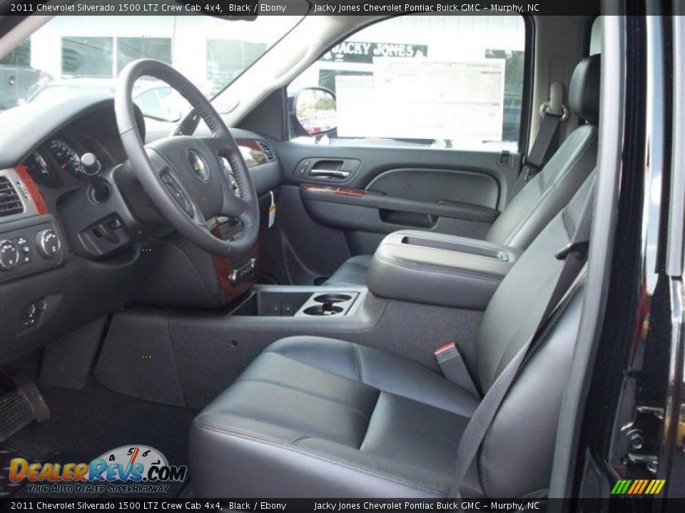 Ebony Interior - 2011 Chevrolet Silverado 1500 LTZ Crew Cab 4x4 Photo #11