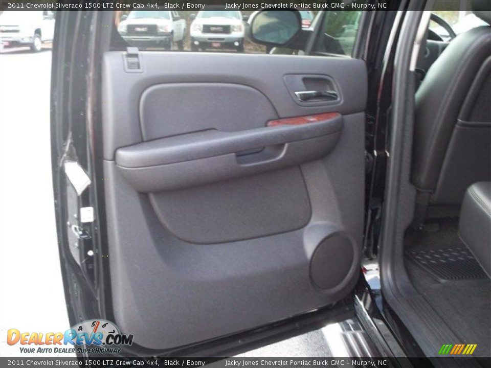 Ebony Interior - 2011 Chevrolet Silverado 1500 LTZ Crew Cab 4x4 Photo #13