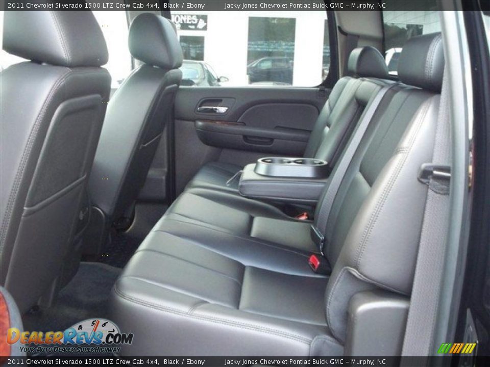 Ebony Interior - 2011 Chevrolet Silverado 1500 LTZ Crew Cab 4x4 Photo #14