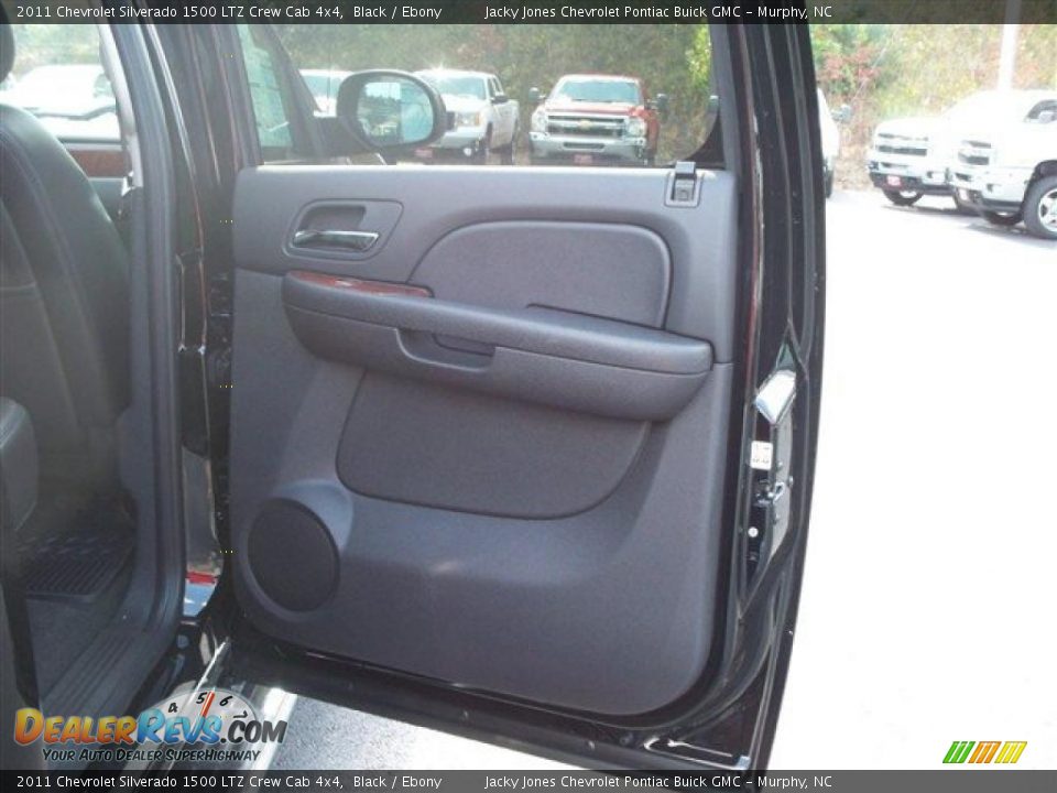 Ebony Interior - 2011 Chevrolet Silverado 1500 LTZ Crew Cab 4x4 Photo #15