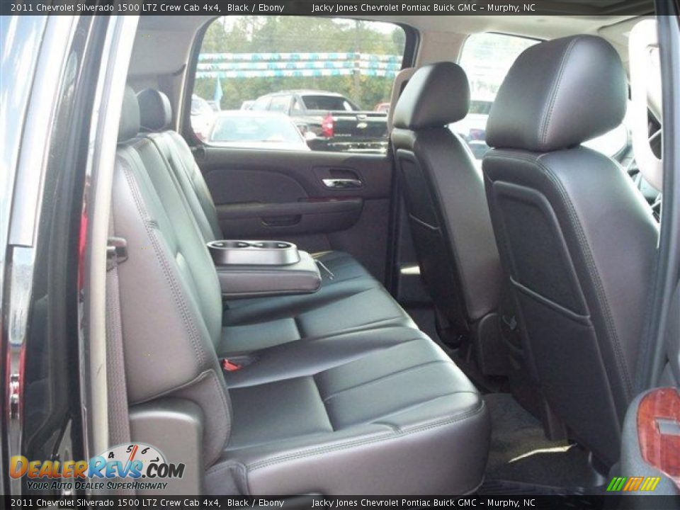 Ebony Interior - 2011 Chevrolet Silverado 1500 LTZ Crew Cab 4x4 Photo #16