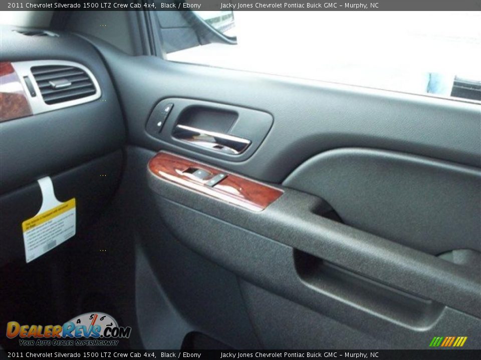 Ebony Interior - 2011 Chevrolet Silverado 1500 LTZ Crew Cab 4x4 Photo #23