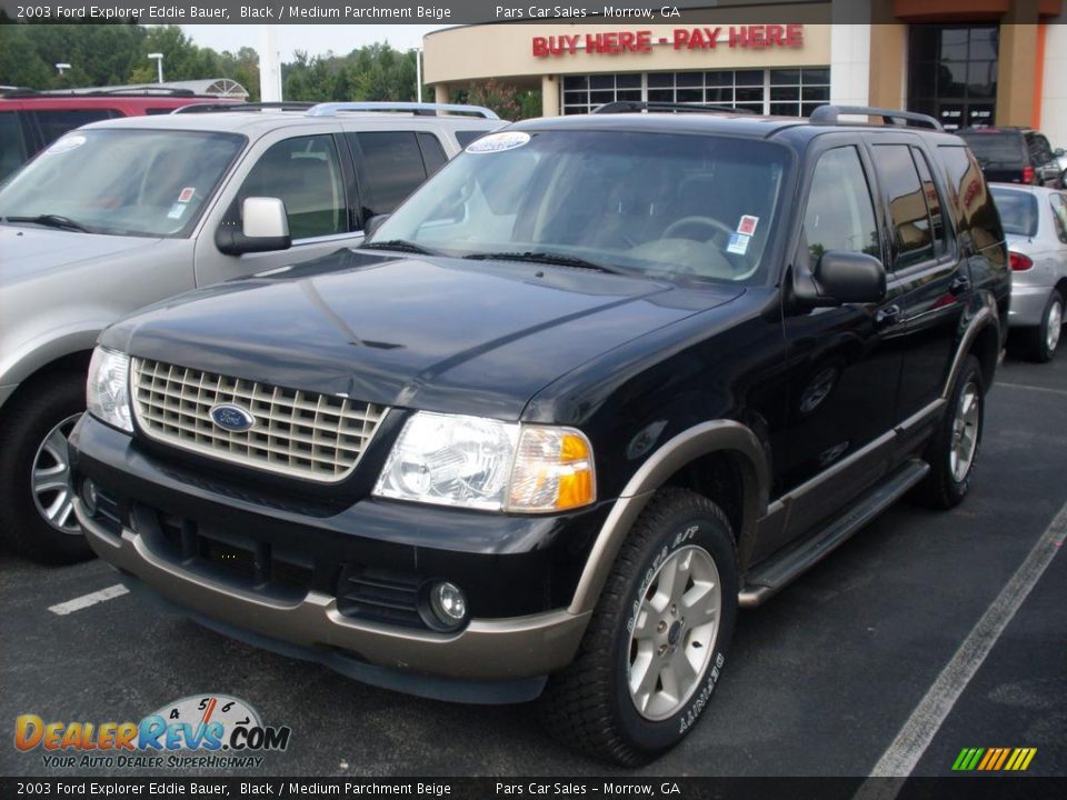 2003 Ford Explorer Eddie Bauer Black / Medium Parchment Beige Photo #1