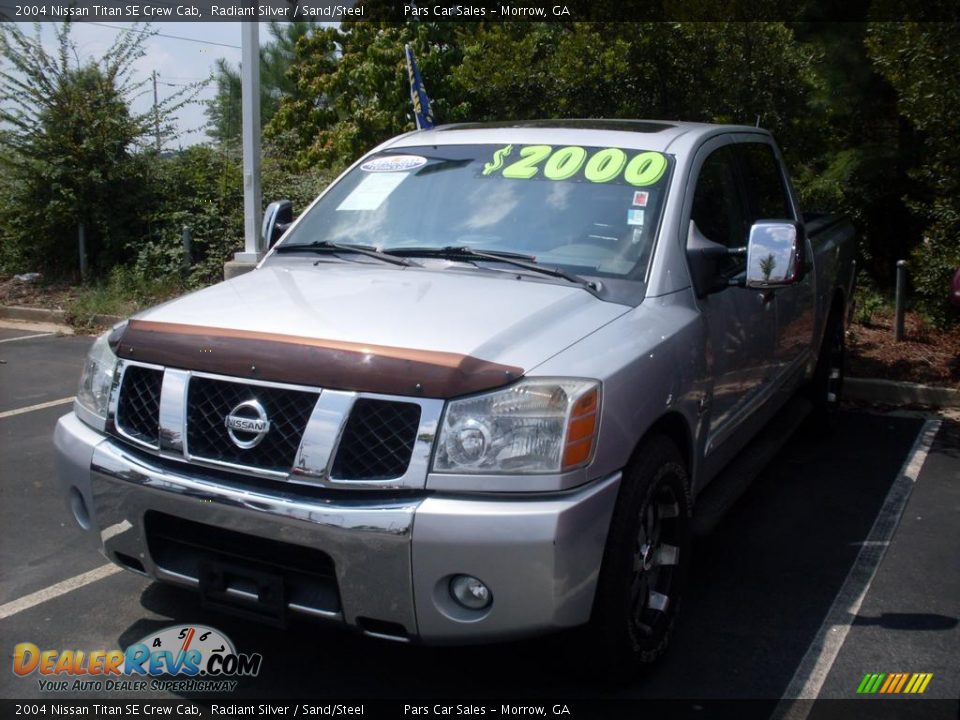 2004 Nissan Titan SE Crew Cab Radiant Silver / Sand/Steel Photo #1