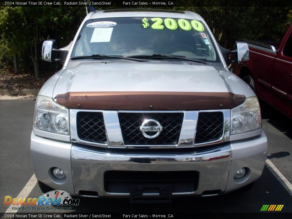 2004 Nissan Titan SE Crew Cab Radiant Silver / Sand/Steel Photo #2