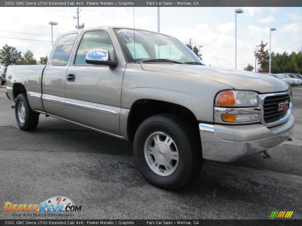 2002 GMC Sierra 1500 Extended Cab 4x4 Pewter Metallic / Graphite Photo #4