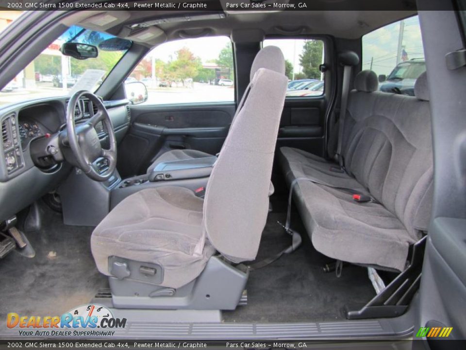 Graphite Interior - 2002 GMC Sierra 1500 Extended Cab 4x4 Photo #7