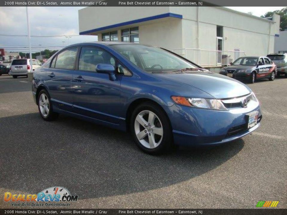 2008 Honda Civic EX-L Sedan Atomic Blue Metallic / Gray Photo #1