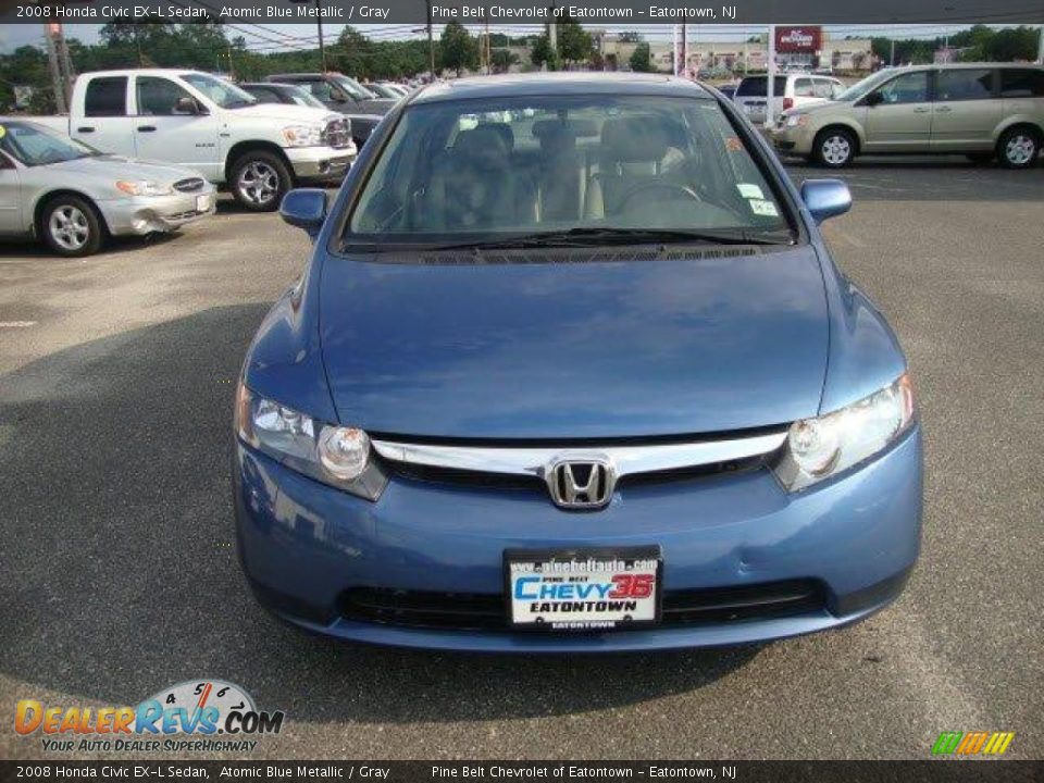 2008 Honda Civic EX-L Sedan Atomic Blue Metallic / Gray Photo #2