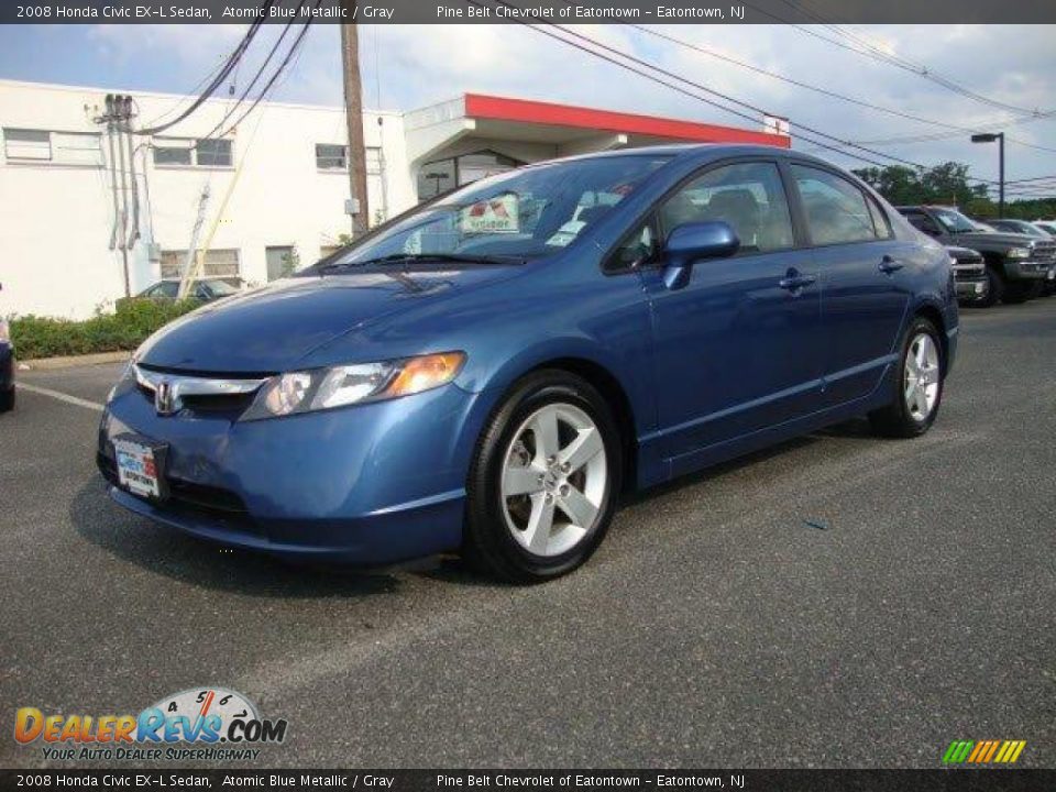 2008 Honda Civic EX-L Sedan Atomic Blue Metallic / Gray Photo #3