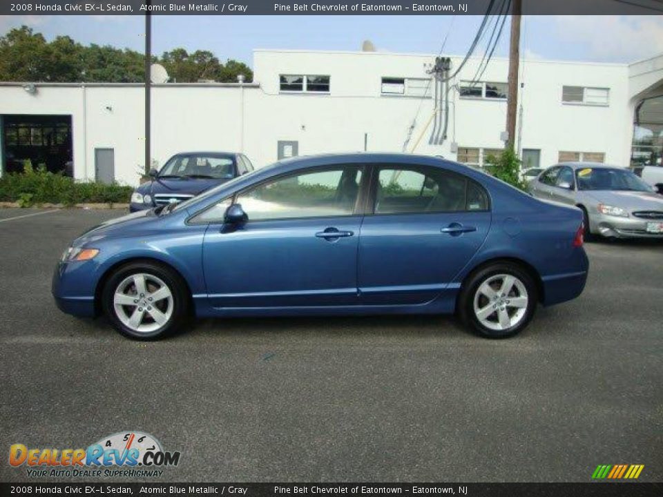 2008 Honda Civic EX-L Sedan Atomic Blue Metallic / Gray Photo #4