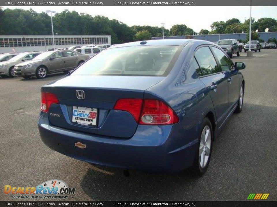 2008 Honda Civic EX-L Sedan Atomic Blue Metallic / Gray Photo #14