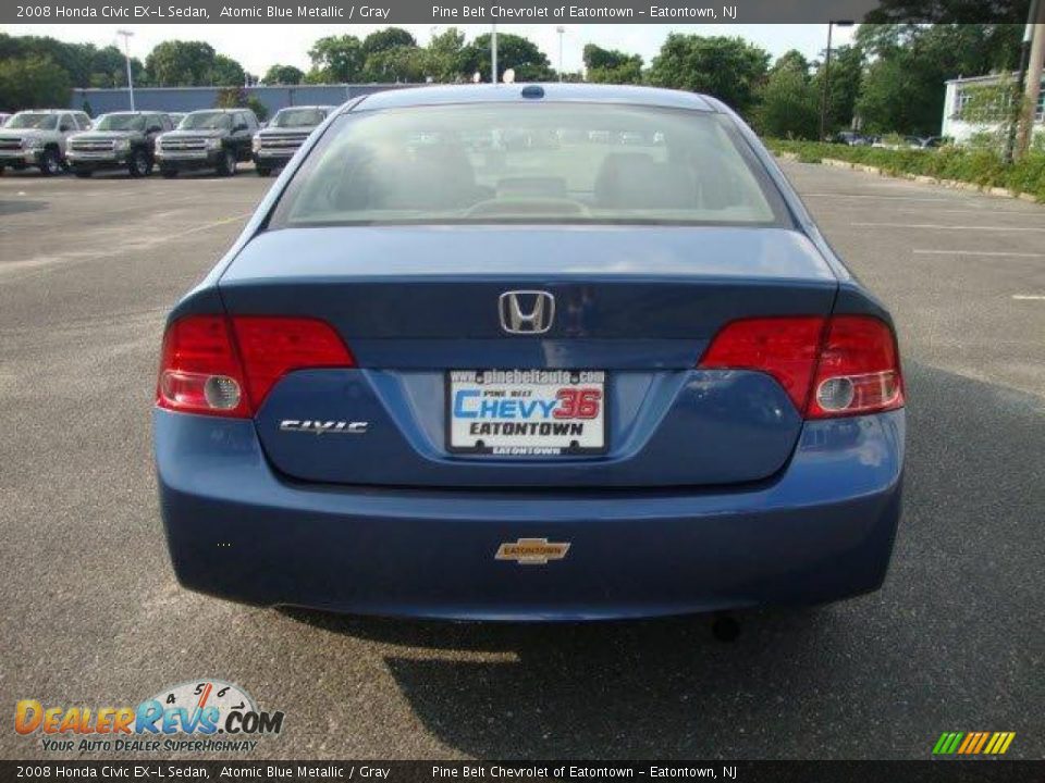 2008 Honda Civic EX-L Sedan Atomic Blue Metallic / Gray Photo #15