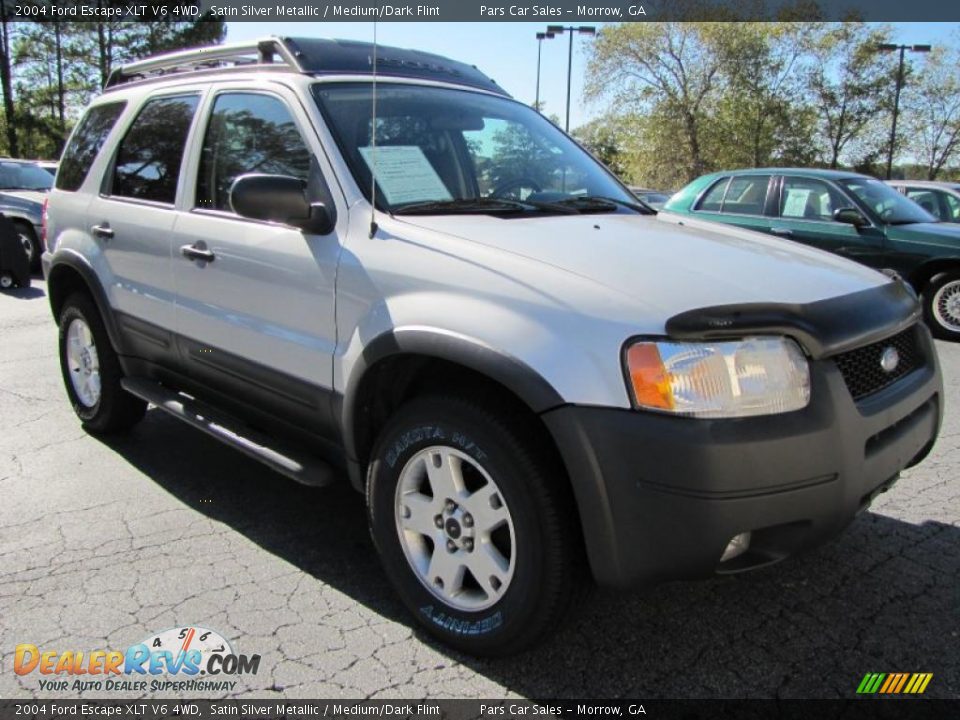 2004 Ford Escape XLT V6 4WD Satin Silver Metallic / Medium/Dark Flint Photo #4