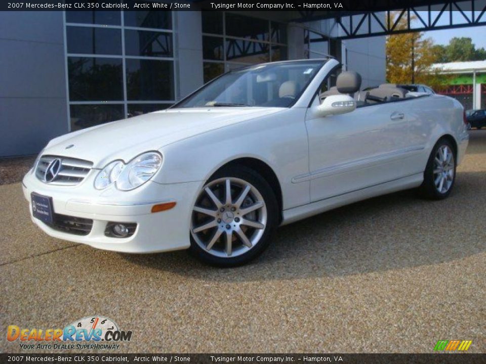 2007 MercedesBenz CLK 350 Cabriolet Arctic White / Stone Photo 2