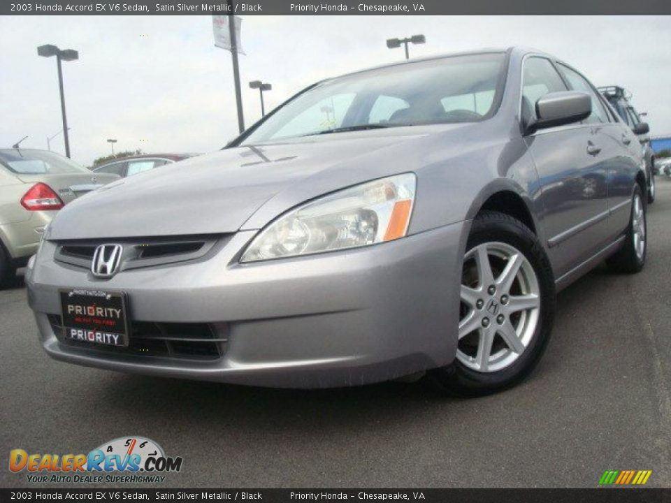 2003 Honda Accord EX V6 Sedan Satin Silver Metallic / Black Photo #1