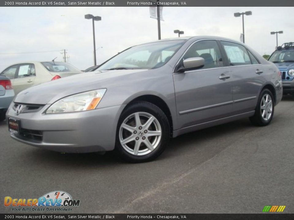 2003 Honda Accord EX V6 Sedan Satin Silver Metallic / Black Photo #2
