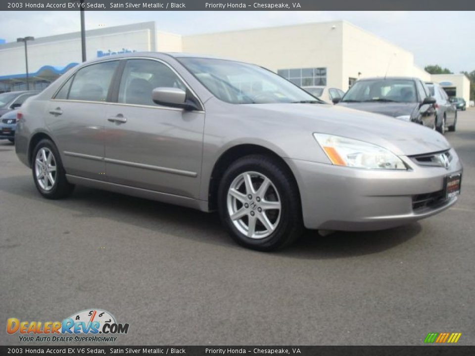 2003 Honda Accord EX V6 Sedan Satin Silver Metallic / Black Photo #8