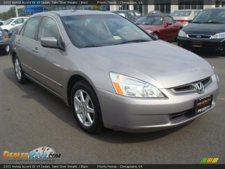 2003 Honda Accord EX V6 Sedan Satin Silver Metallic / Black Photo #9