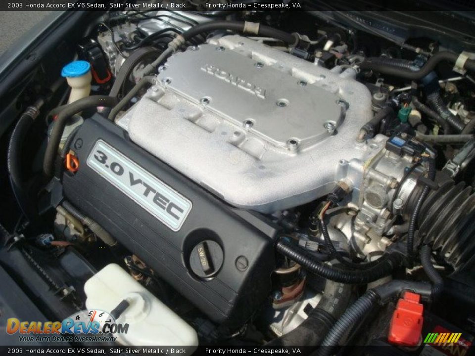 2003 Honda Accord EX V6 Sedan Satin Silver Metallic / Black Photo #26