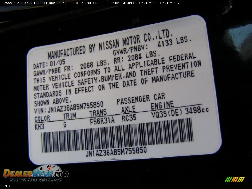 Nissan Color Code Kh3 Super Black Dealerrevs Com