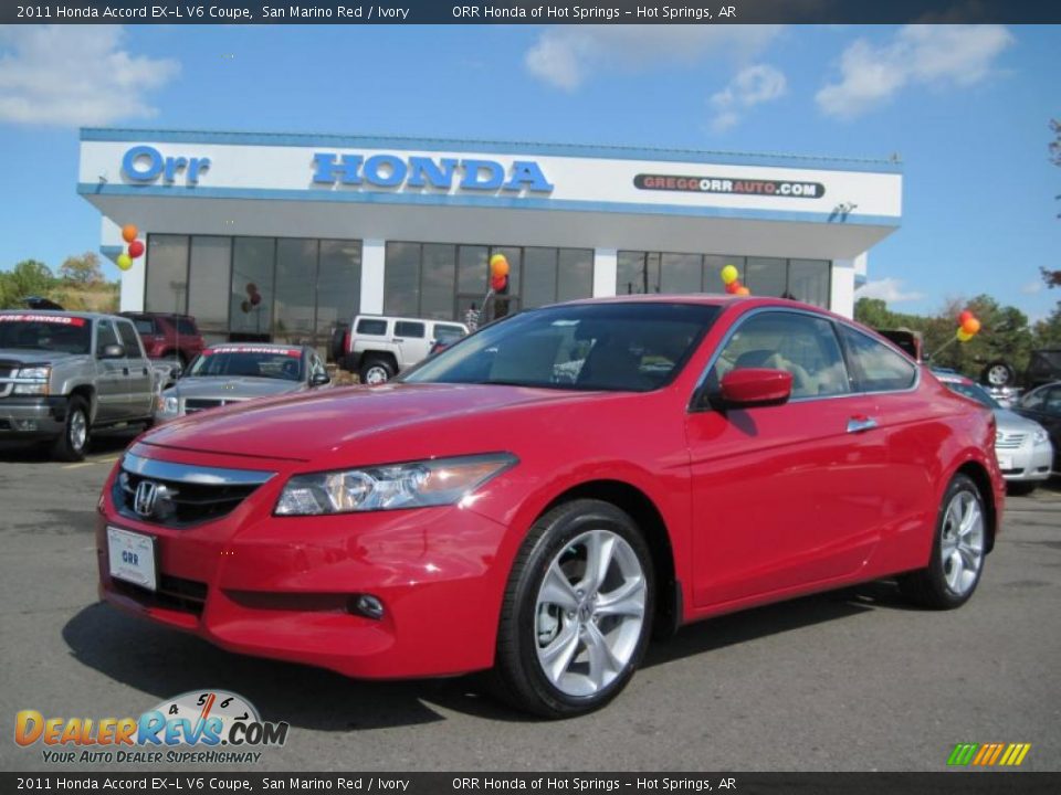 Front 3/4 View of 2011 Honda Accord EX-L V6 Coupe Photo #1