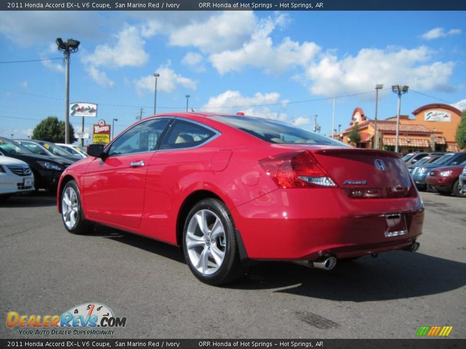 2011 Honda Accord EX-L V6 Coupe San Marino Red / Ivory Photo #3