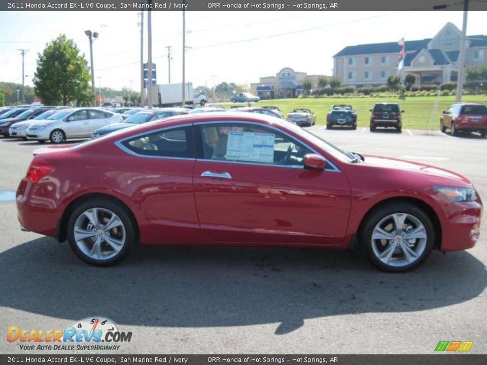 2011 Honda Accord EX-L V6 Coupe San Marino Red / Ivory Photo #6