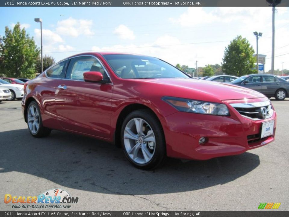 2011 Honda Accord EX-L V6 Coupe San Marino Red / Ivory Photo #7