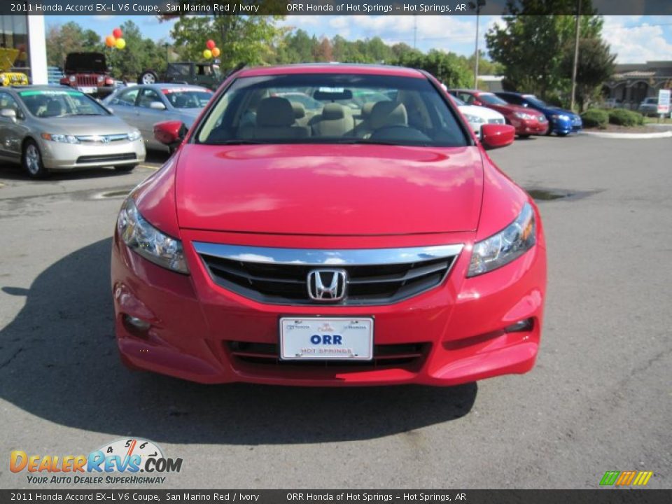 2011 Honda Accord EX-L V6 Coupe San Marino Red / Ivory Photo #8