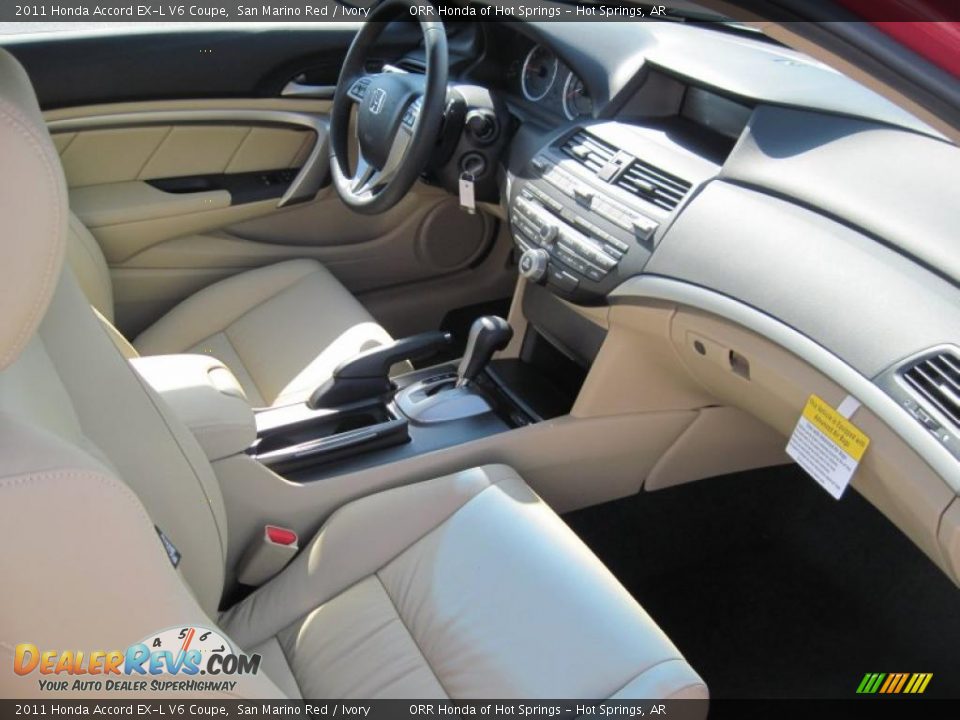 Ivory Interior - 2011 Honda Accord EX-L V6 Coupe Photo #14