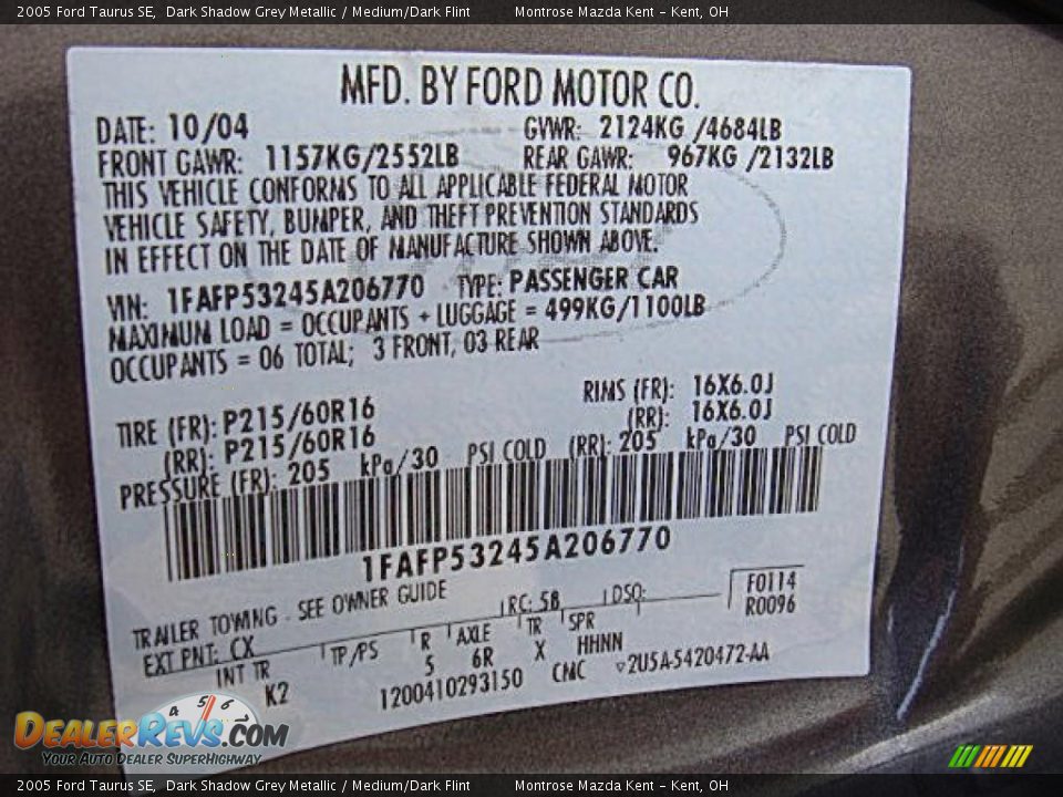 2005 Ford Taurus SE Dark Shadow Grey Metallic / Medium/Dark Flint Photo #23