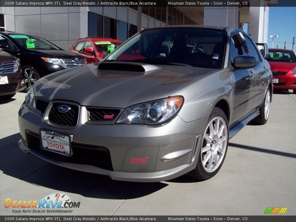 2006 Subaru Impreza WRX STi Steel Gray Metallic / Anthracite Black/Blue Alcantara Photo #1