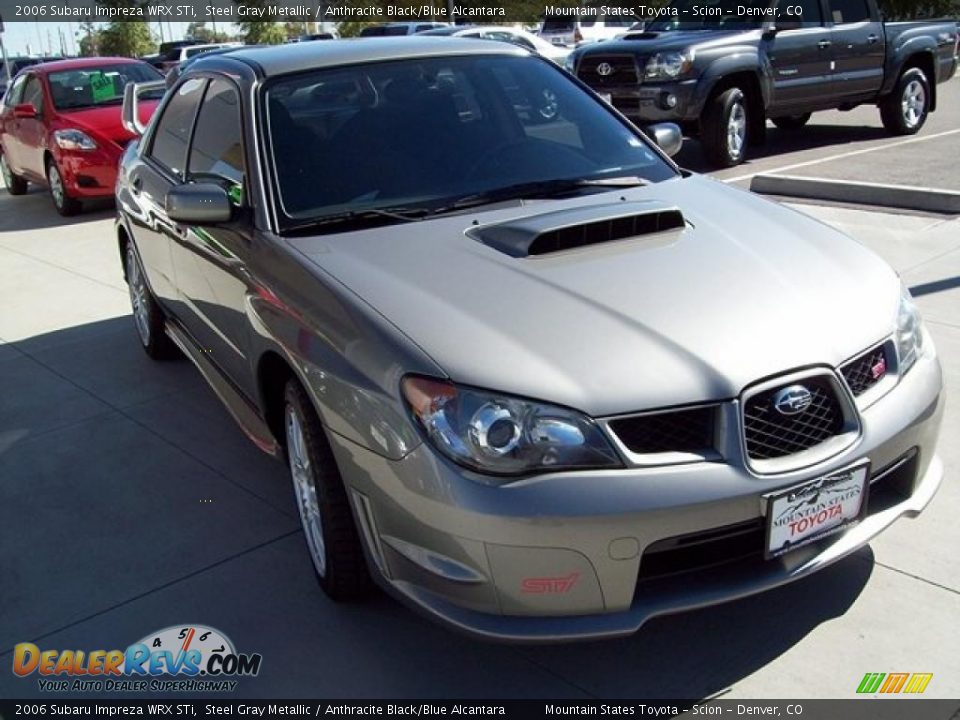 2006 Subaru Impreza WRX STi Steel Gray Metallic / Anthracite Black/Blue Alcantara Photo #4