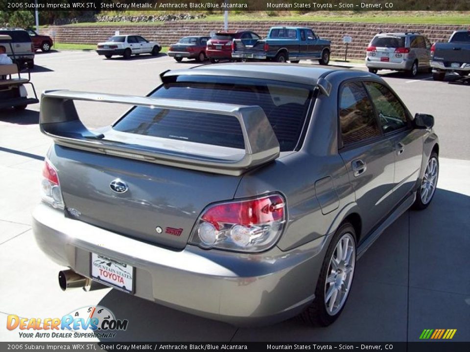 2006 Subaru Impreza WRX STi Steel Gray Metallic / Anthracite Black/Blue Alcantara Photo #6