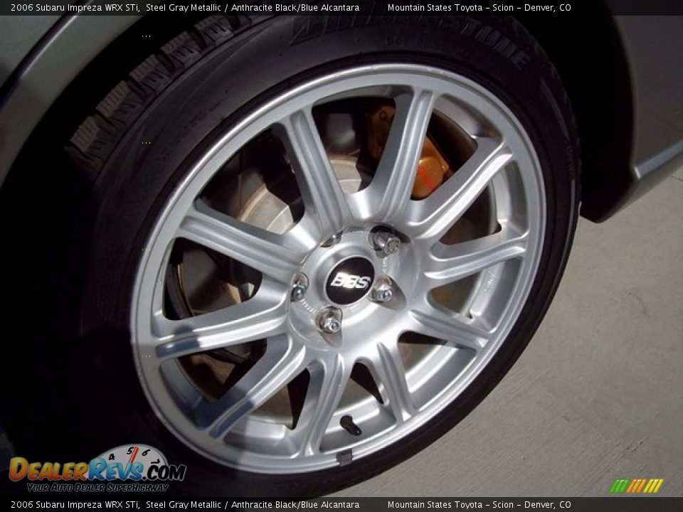 2006 Subaru Impreza WRX STi Steel Gray Metallic / Anthracite Black/Blue Alcantara Photo #9