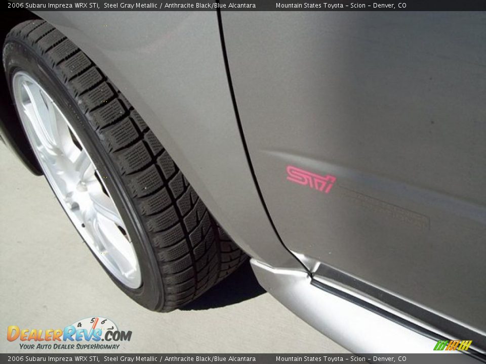 2006 Subaru Impreza WRX STi Steel Gray Metallic / Anthracite Black/Blue Alcantara Photo #10