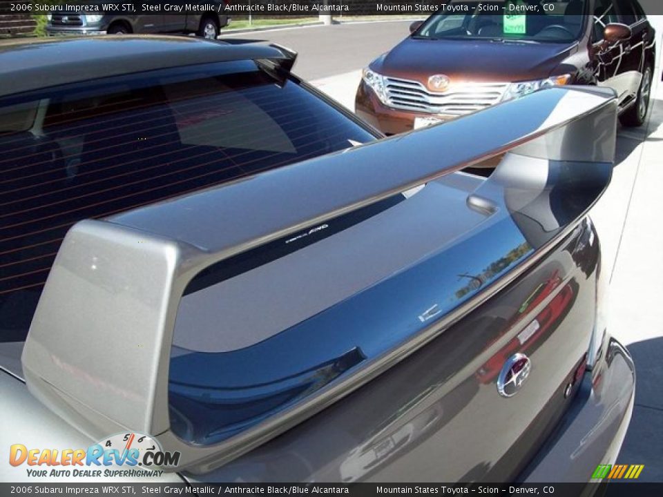 2006 Subaru Impreza WRX STi Steel Gray Metallic / Anthracite Black/Blue Alcantara Photo #12