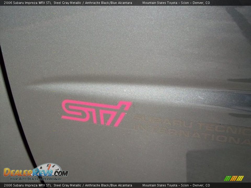 2006 Subaru Impreza WRX STi Steel Gray Metallic / Anthracite Black/Blue Alcantara Photo #18