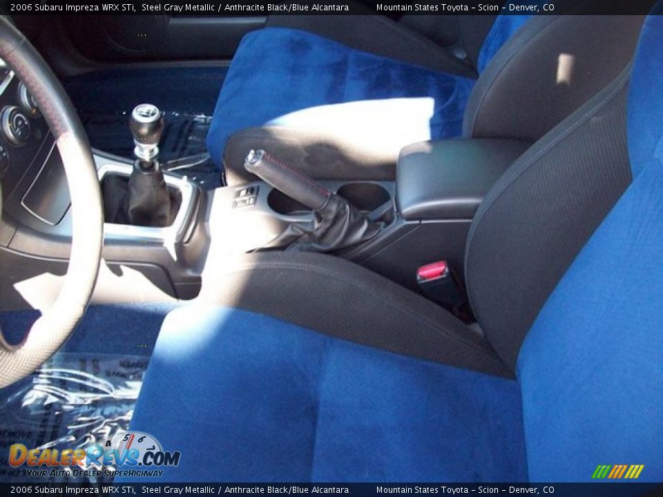 2006 Subaru Impreza WRX STi Steel Gray Metallic / Anthracite Black/Blue Alcantara Photo #19