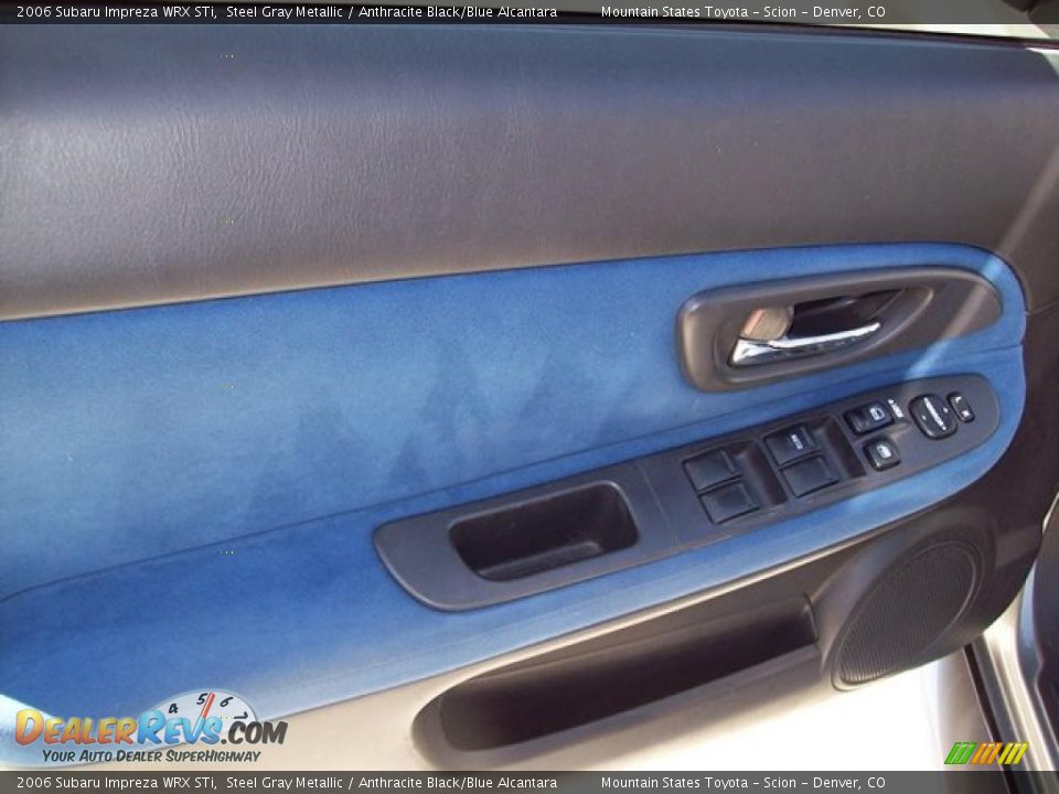 2006 Subaru Impreza WRX STi Steel Gray Metallic / Anthracite Black/Blue Alcantara Photo #20